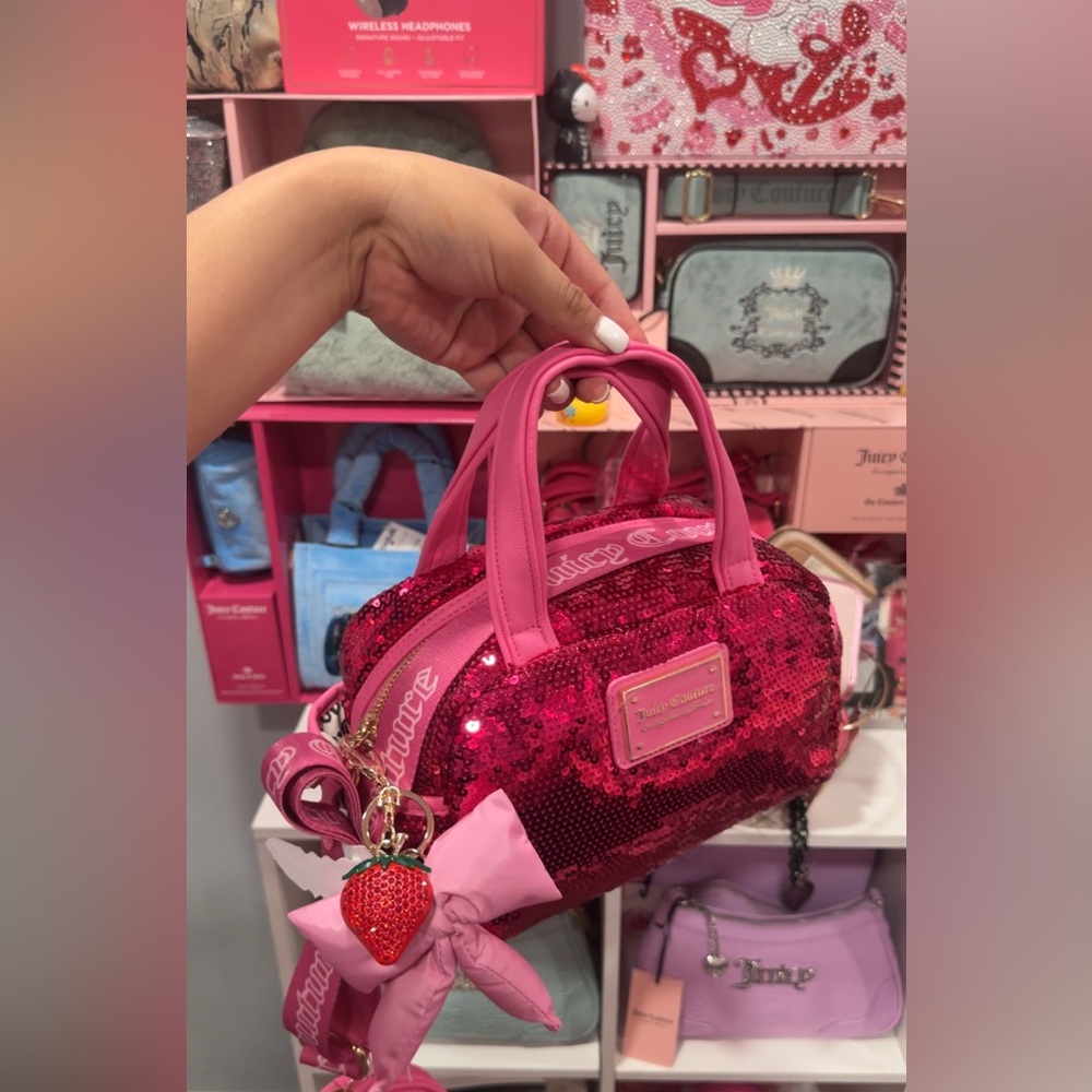 Juicy Couture Pink Mini Bag with Glittery Sequins